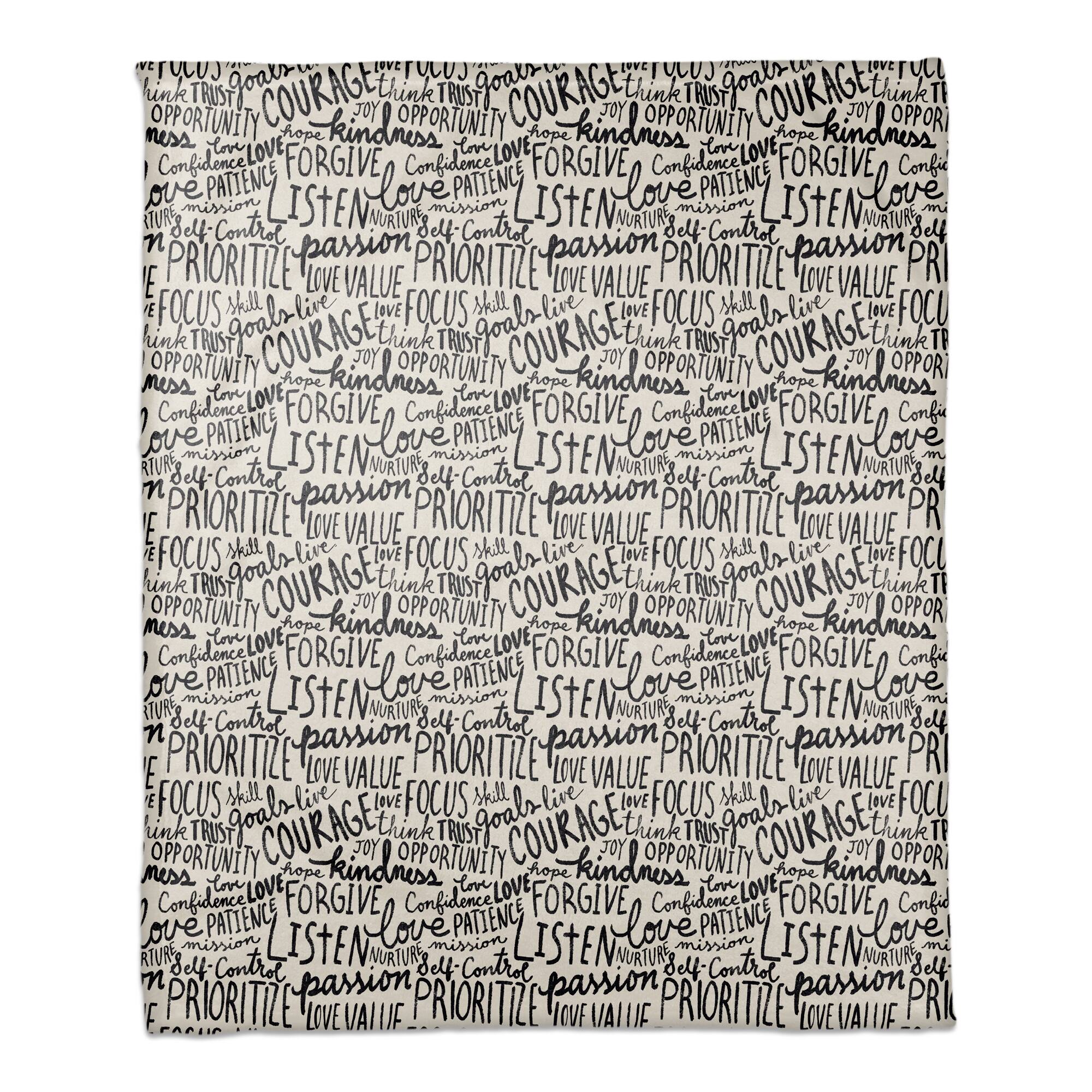 Wisdom Words 50" x 60" Coral Fleece Blanket